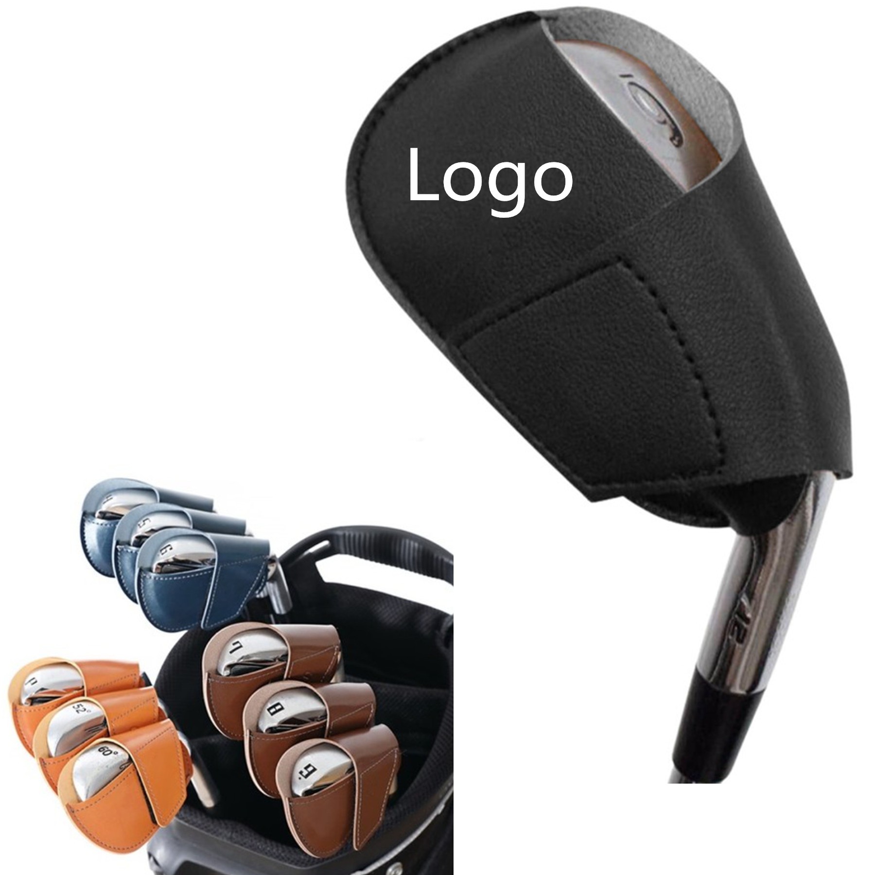 Leather Golf Iron Head Cover 2