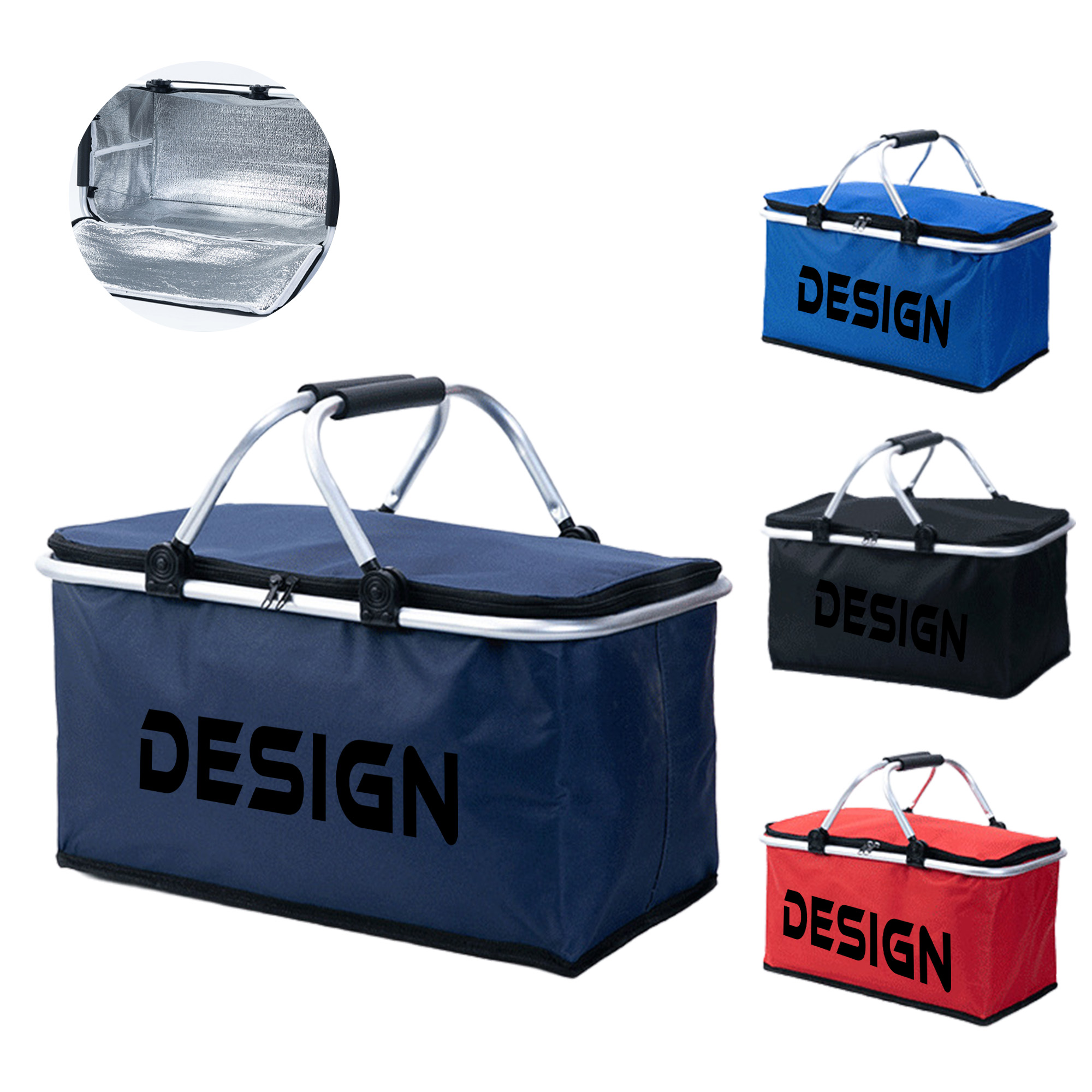 MOQ 50 Insulated Picnic Basket Outdoor Foldable Lunch Bag 1