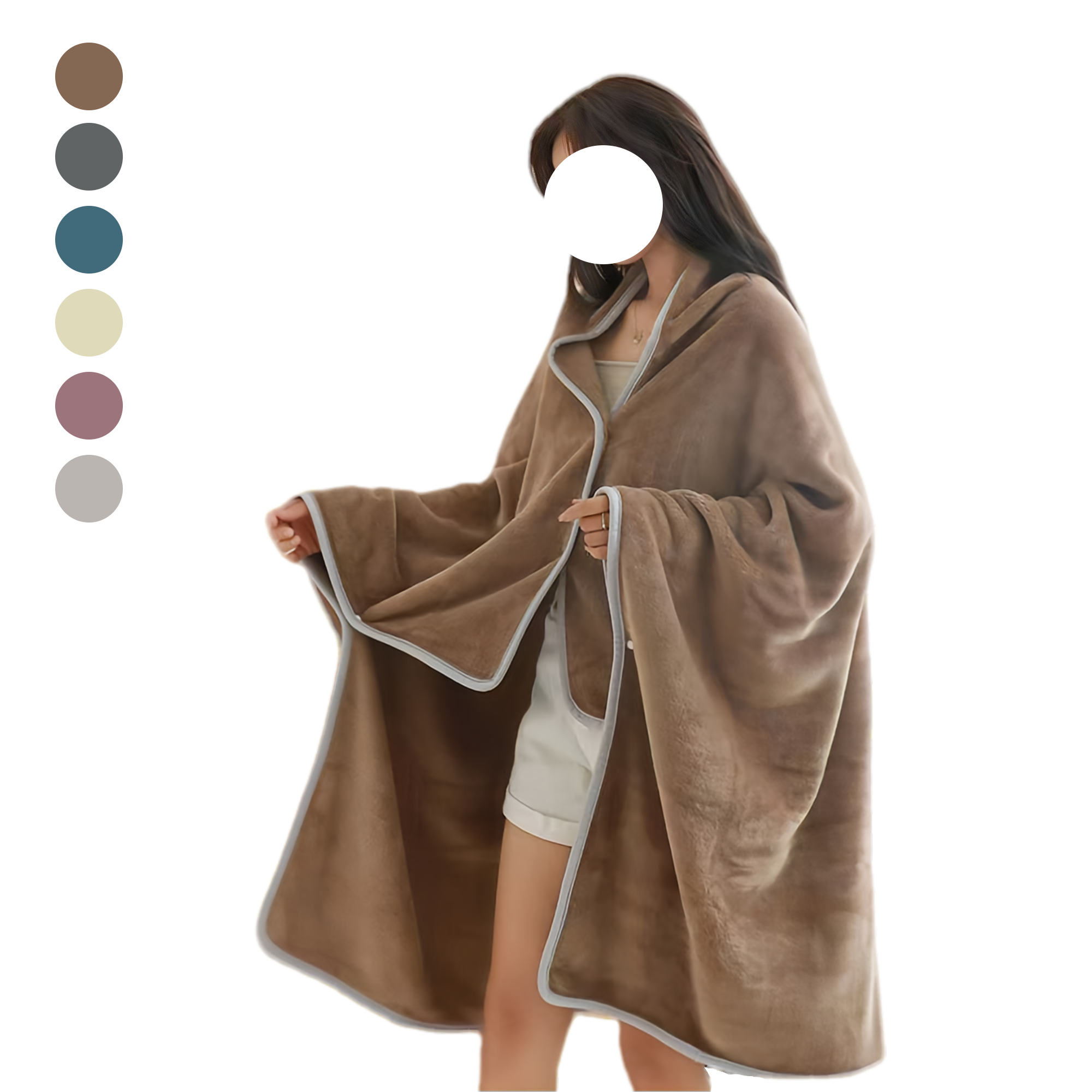 Wearable Hooded Blanket Poncho For Adult MOQ20 7