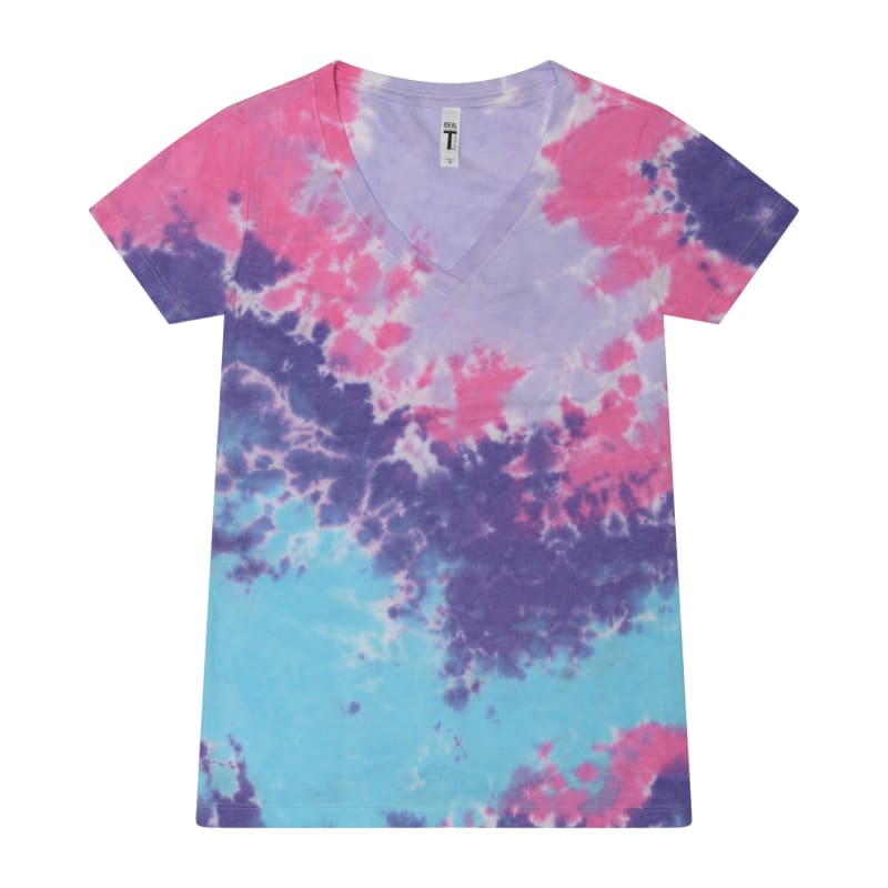 Tie-Dye Ladies' V-Neck T-Shirt 12
