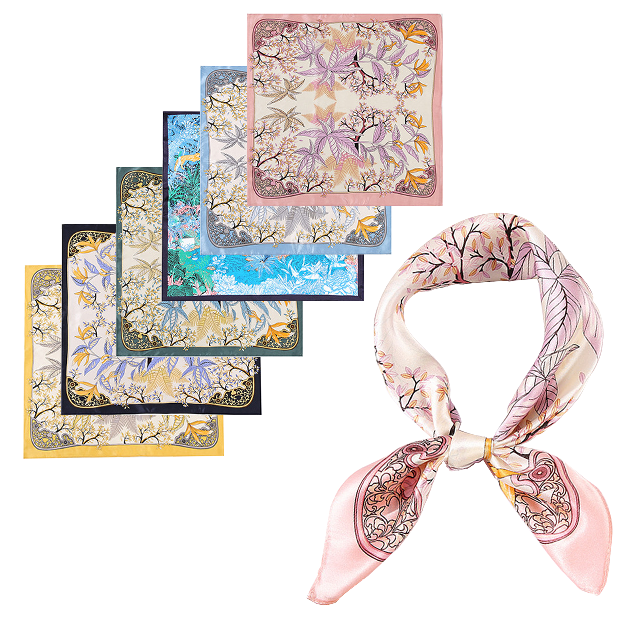 Personalized 100% Mulberry Silk Bandana Scarf 8