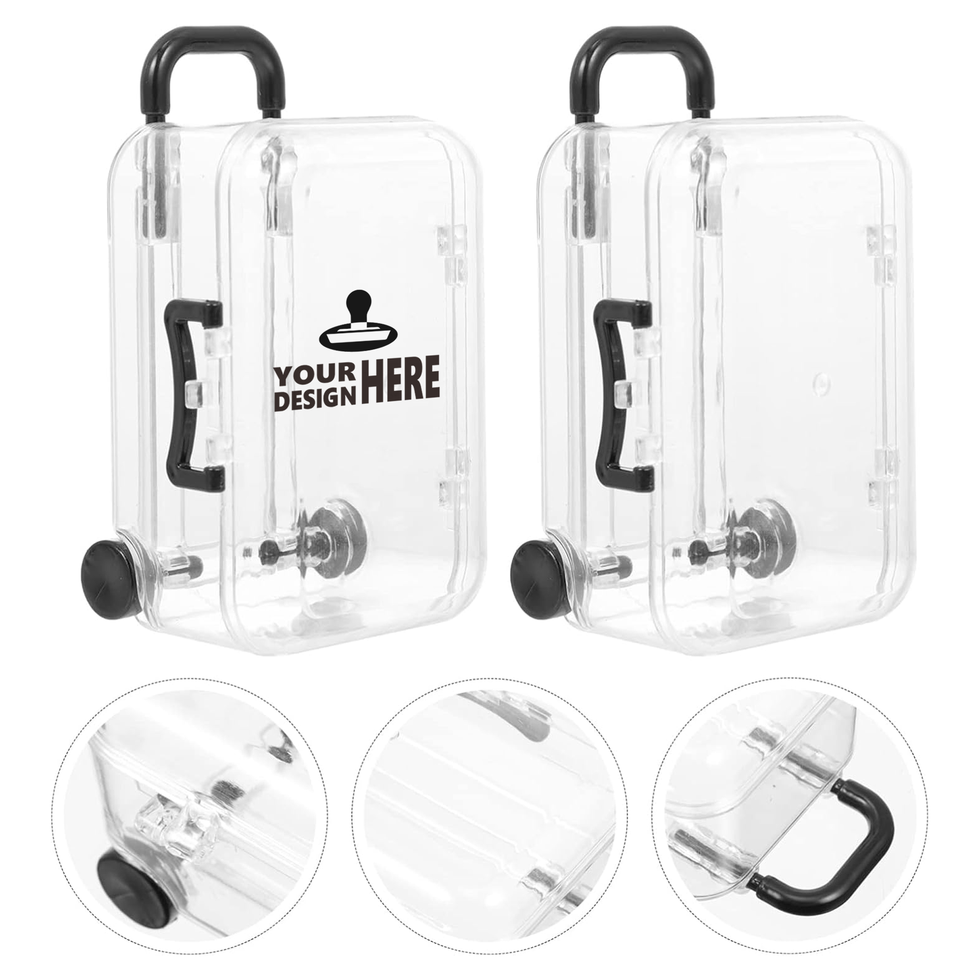 Mini Suitcase Clear Favor Box With Wheels 2