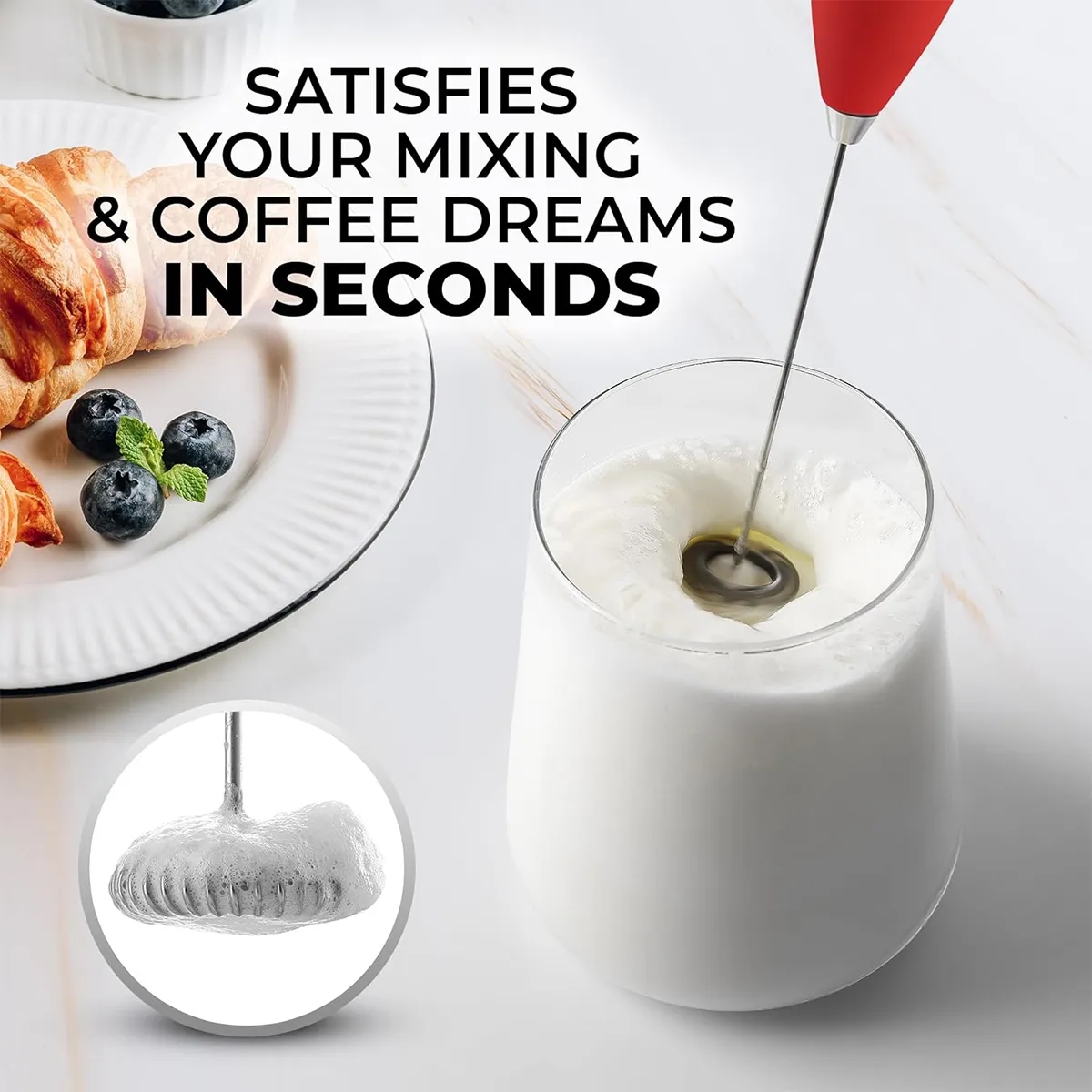 Powerful Milk Frother Handheld Foam Maker for Drink Mixer 6