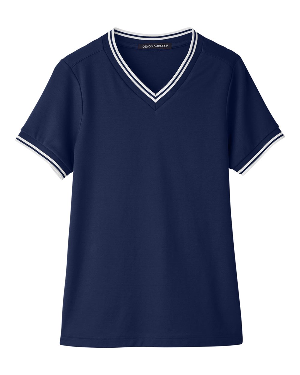 Women's CrownLux Performance® Plaited Tipped V-Neck Shirt - DG20CW 4