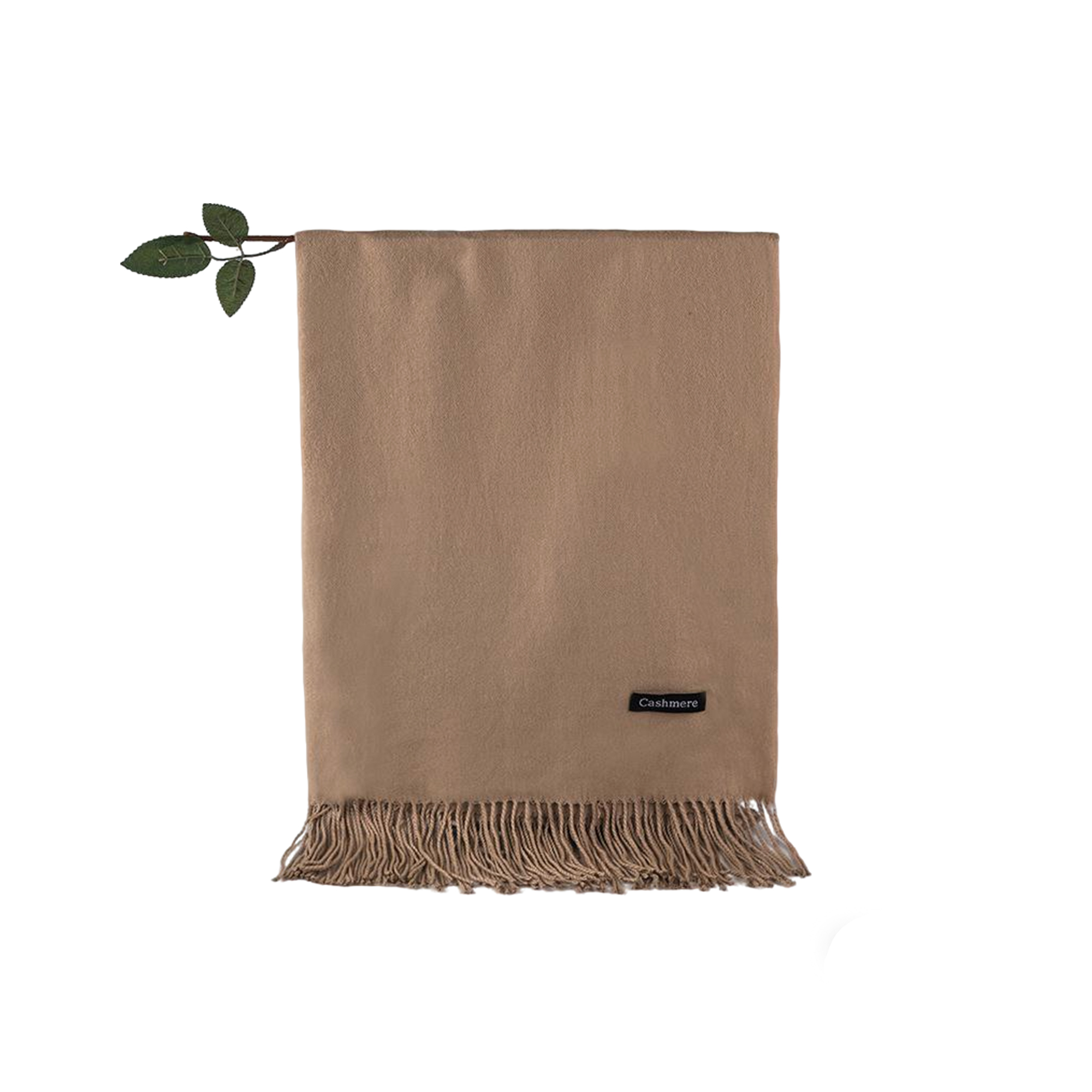 Soft Imitation Cashmere Woven Scarf With Fringe 71" By 28" 1