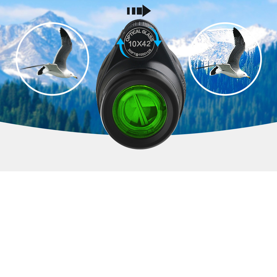 10X42 HD Monocular for Bird Watching, Star Gazing and More IPX7 Waterproof 12