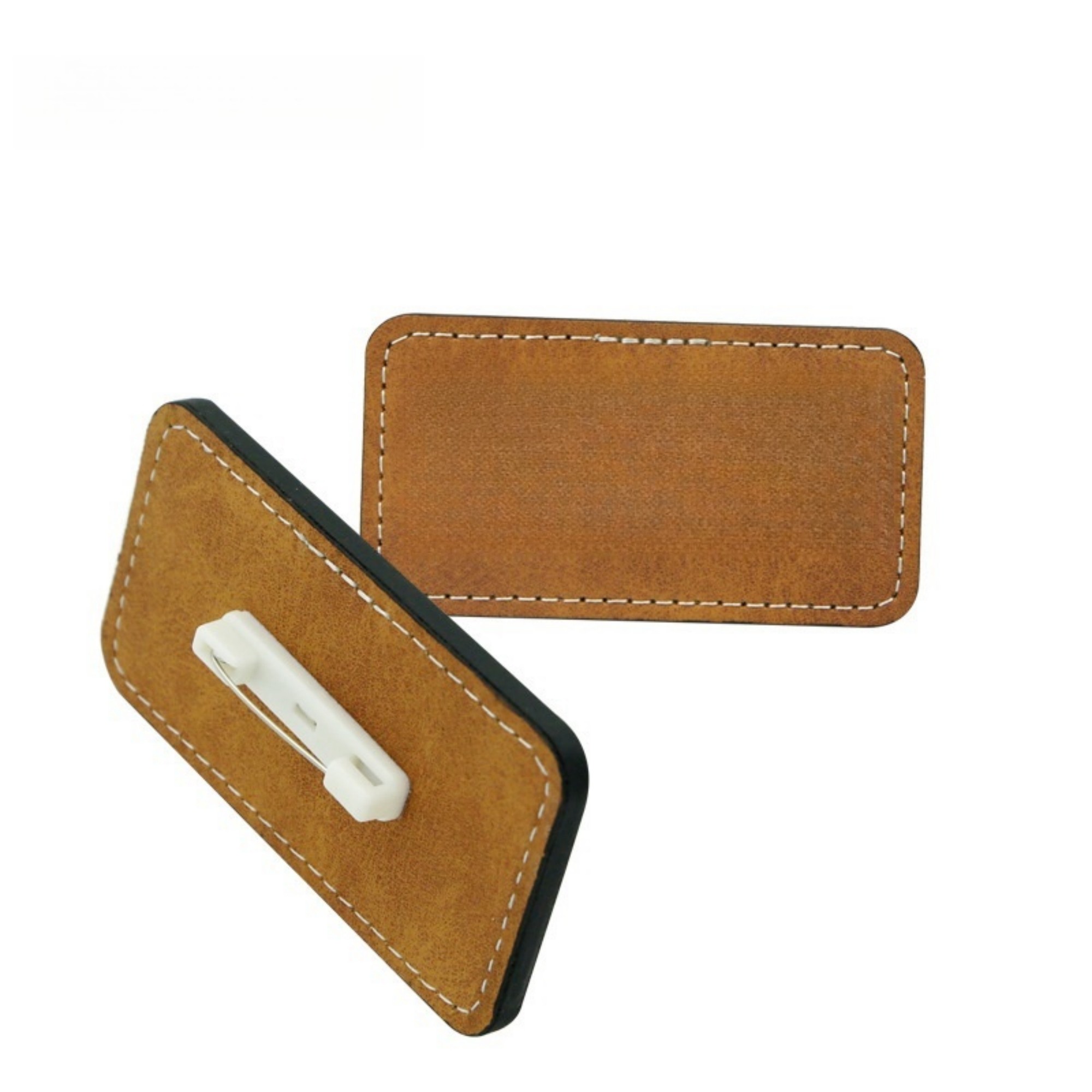 Rectangular Leather Name Tag 2