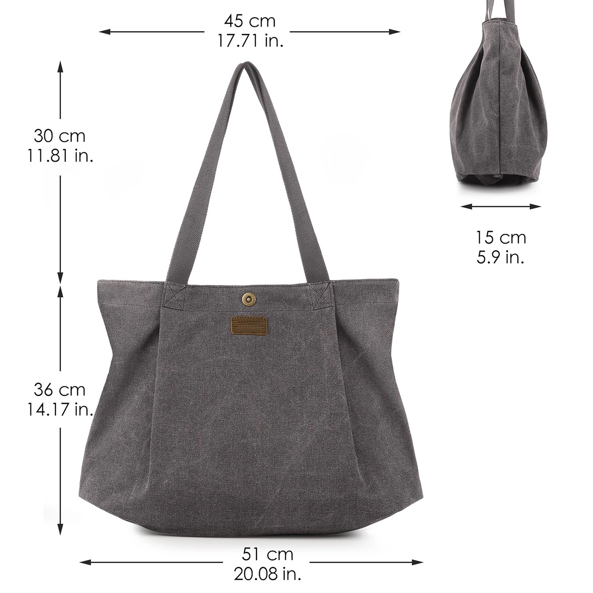 Canvas Tote Bag For Women School Work Travel And Shopping 2