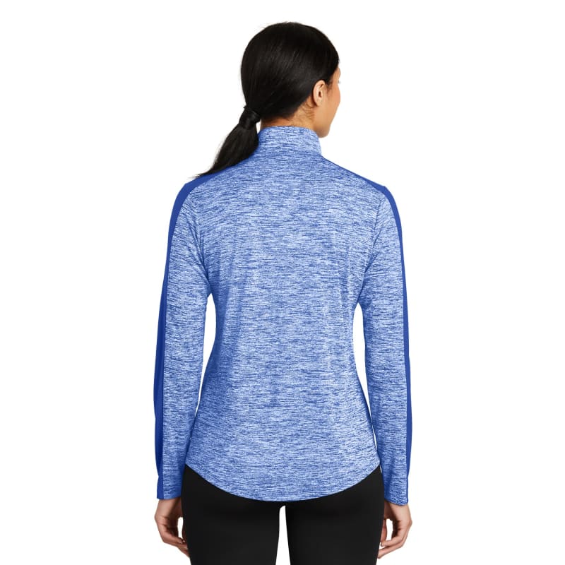 Sport-Tek Women's PosiCharge Electric Heather Colorblock 1/4-Zip Pullover. 21