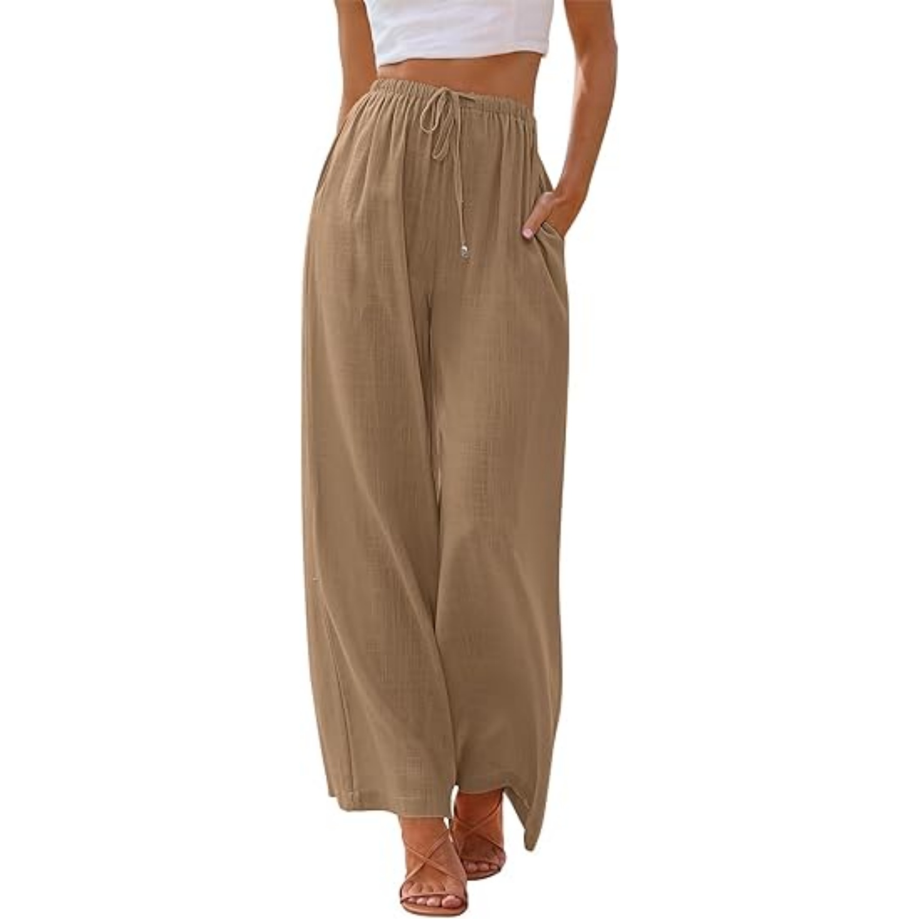 Women's Linen Summer Palazzo Pants 9