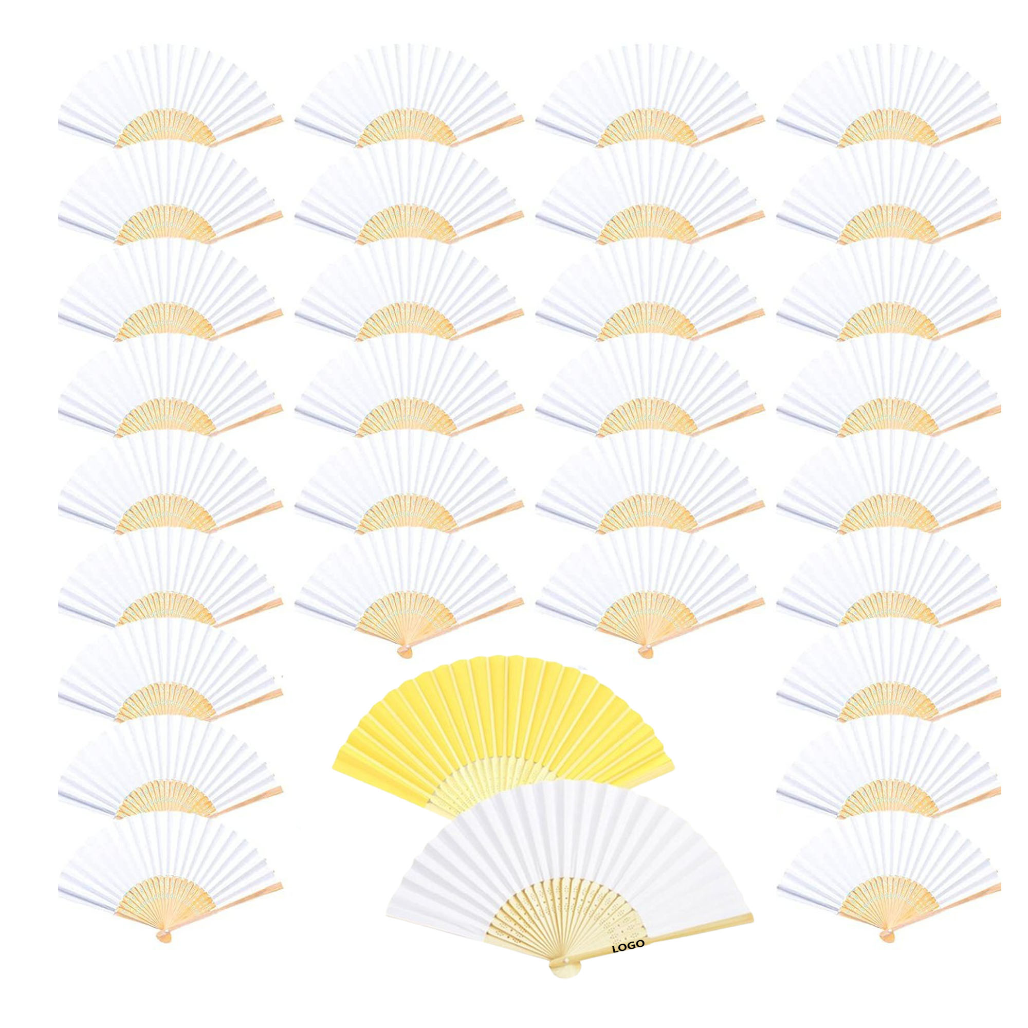 Folding Single-Sided Bamboo Fan With Your Logo 3