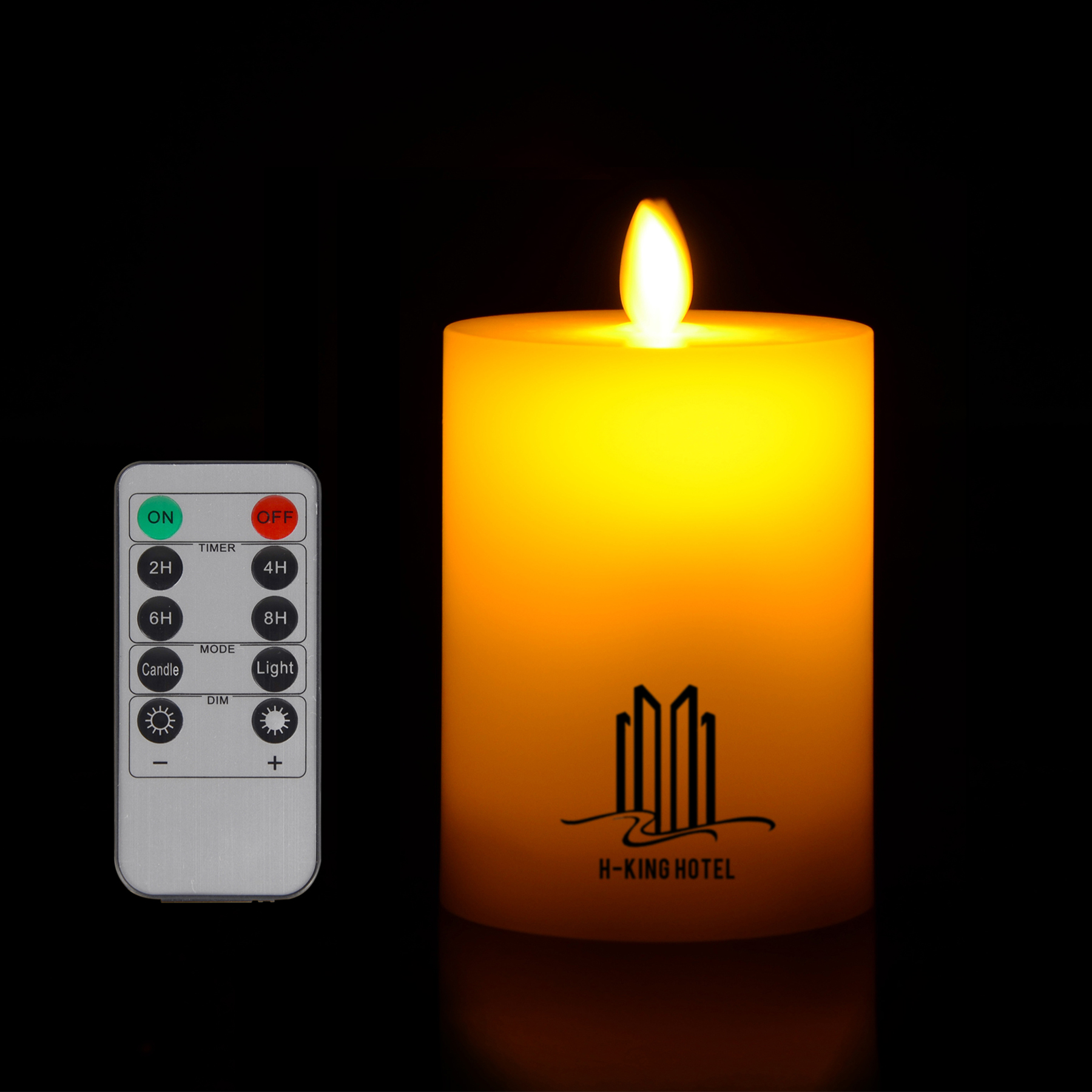 4" x 3" Flameless Pillar Moving Wick Faux Candle With Remote 3