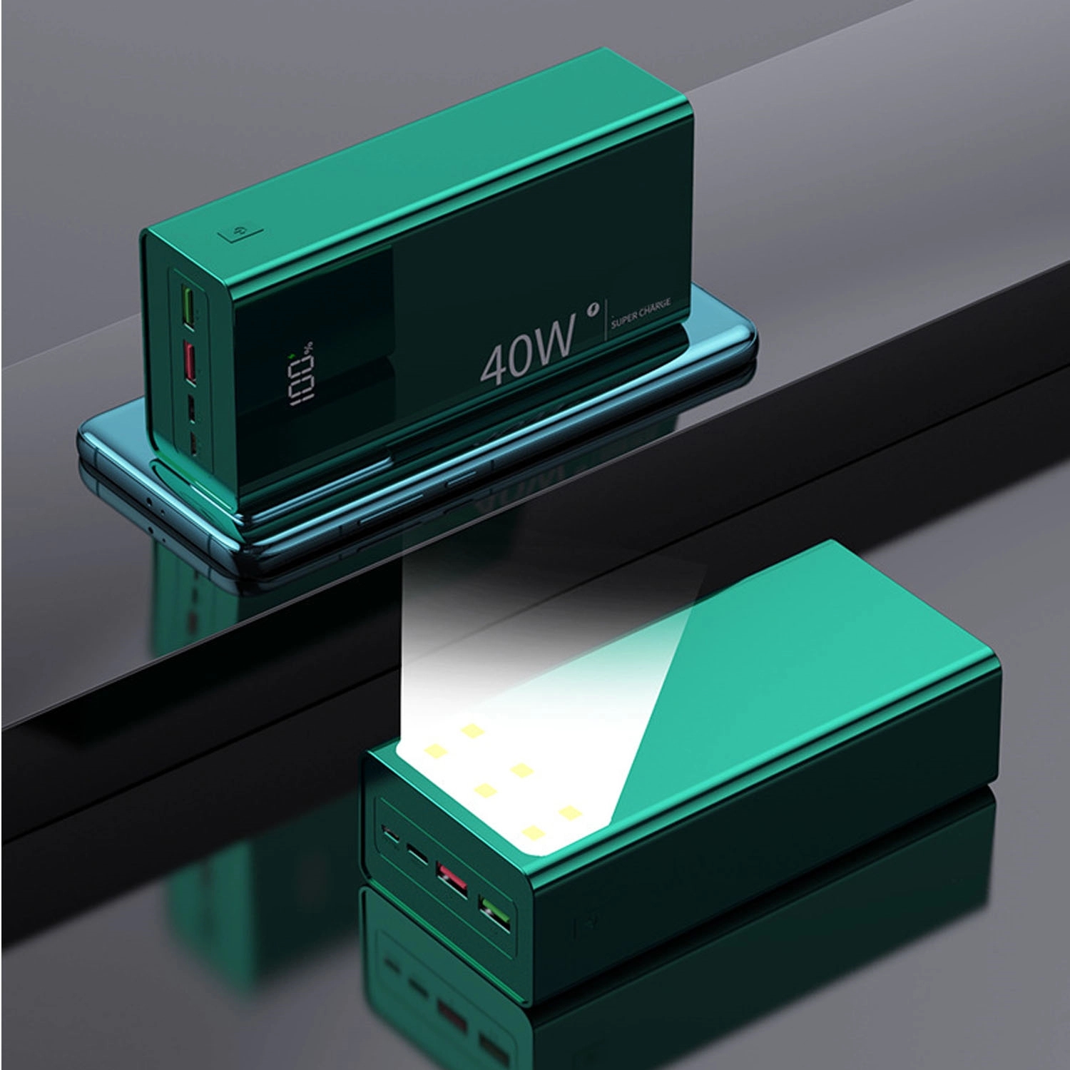 30000Mah Power Bank 40W Fast Charging With Smart Led Display 6