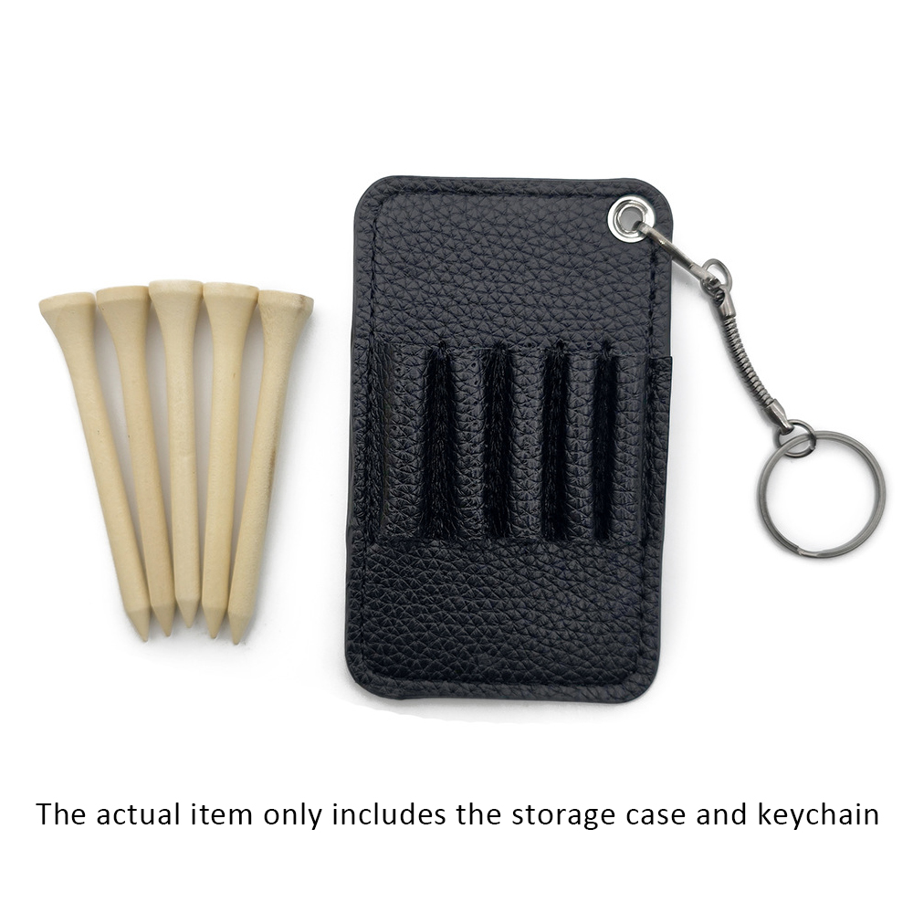 Golf Tee and Divot Tool Keychain Set Faux Leather Holder 7