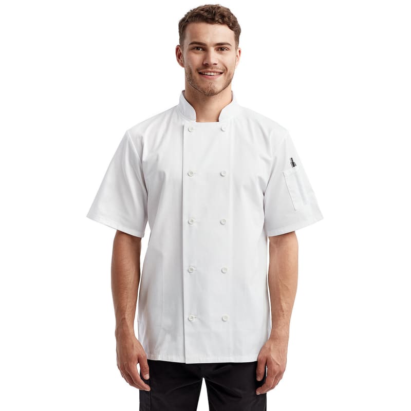 Artisan Collection By Reprime Unisex Short-Sleeve Recycled Chef's Coat 1