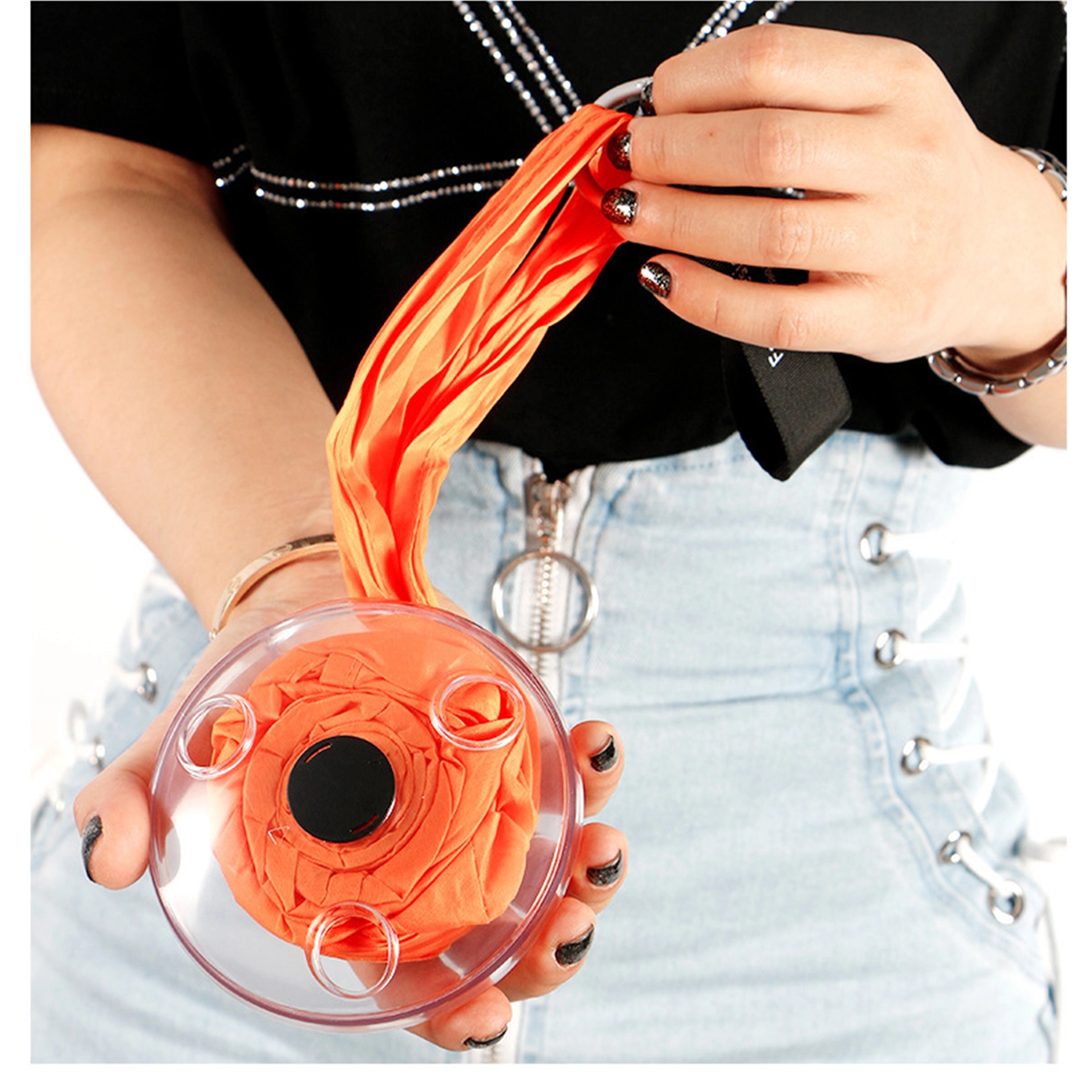 Keychain Reusable Roll up Shopping Bag 3