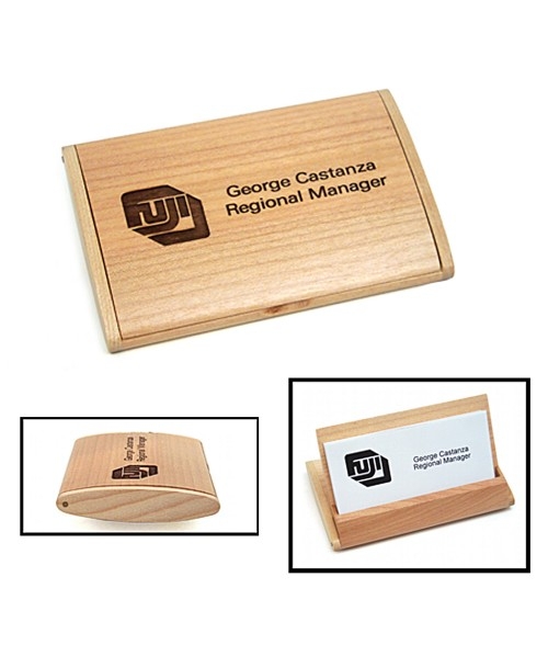 Laser Engraved Maple Card Holder 2