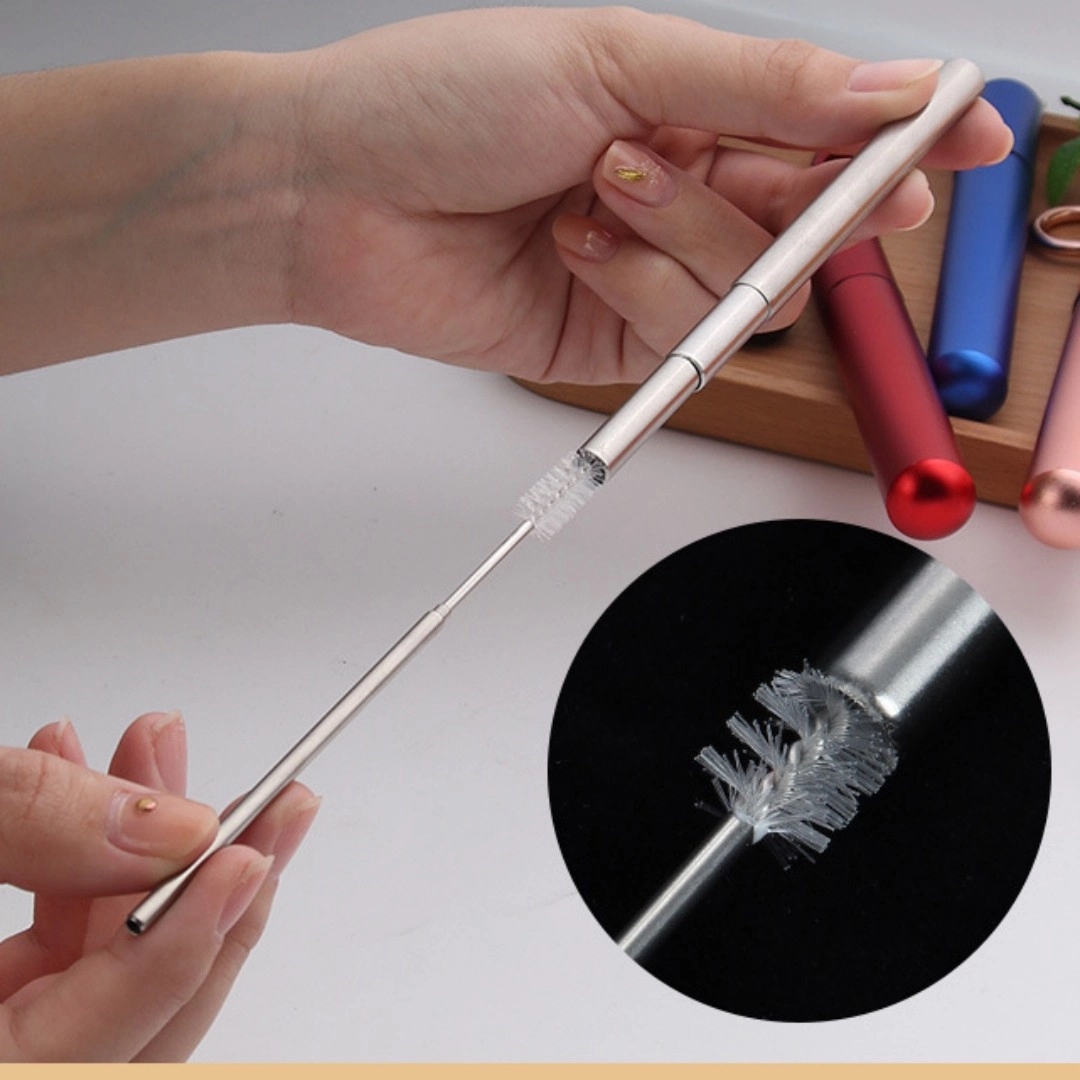 Reusable Telescopic Straw Set with Cleaner Brush 1