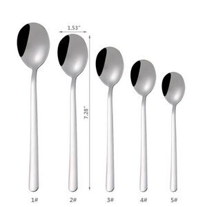 6.49 Inch Silver Dessert Coffee Spoon 9