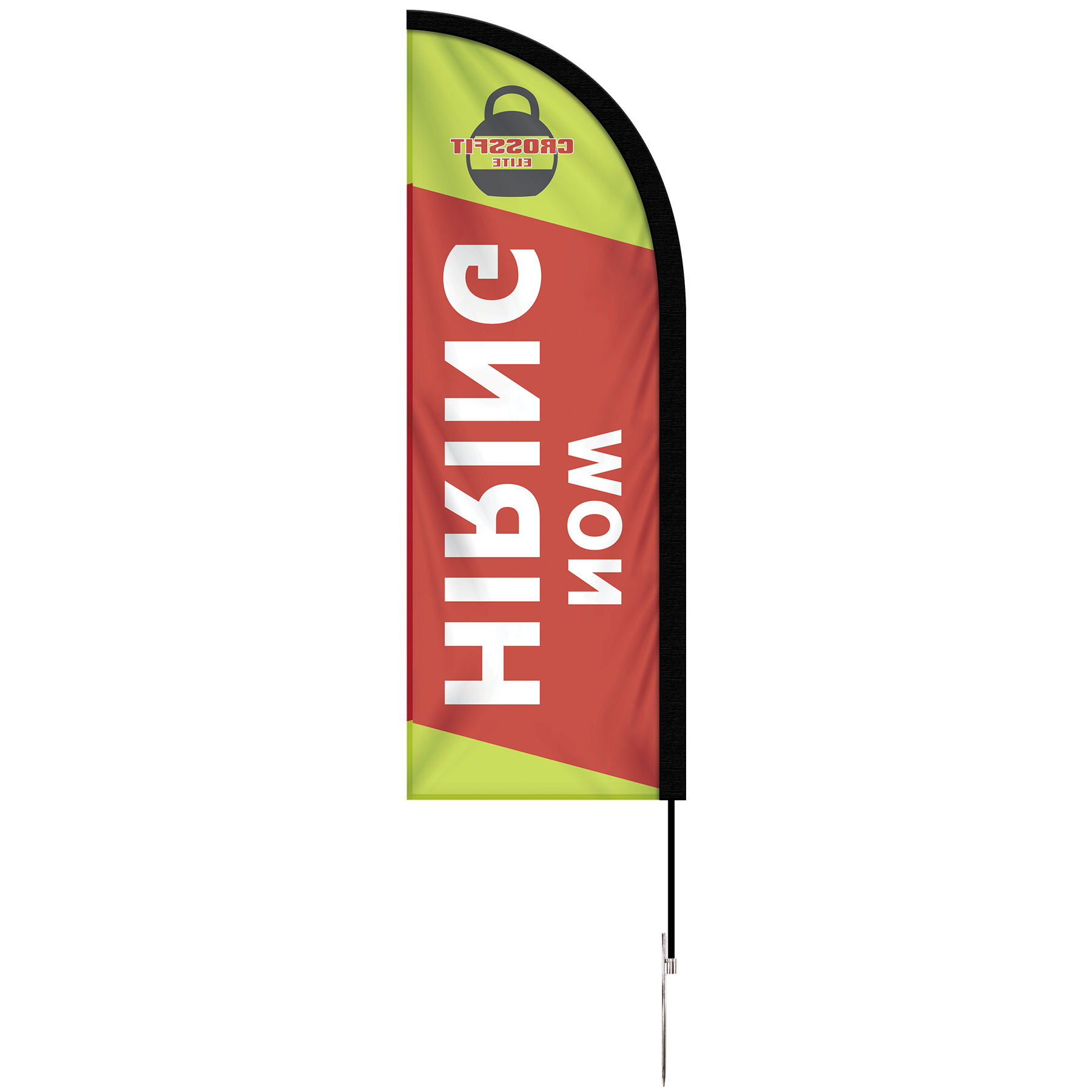 24 - Hour 6' Single Reverse Half Drop Banner with Hardware Set 12