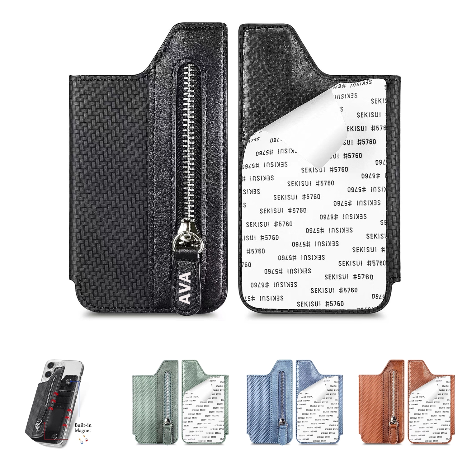 PU Leather Phone Flip Card Holder 2