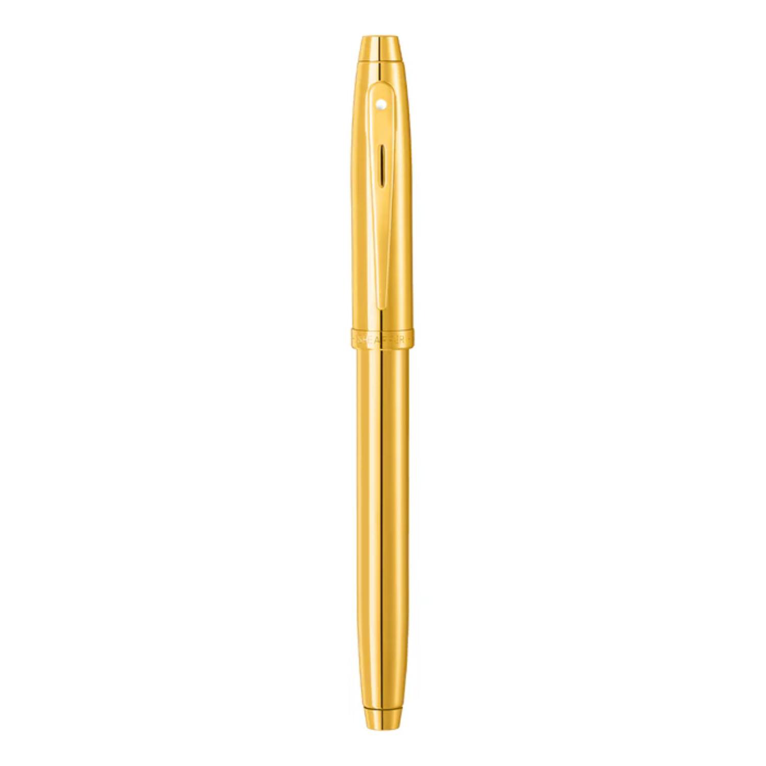 SHEAFFER® 100 9372 Glossy PVD Gold Trim Executive Rollerball Pen w/ Gift Box 6