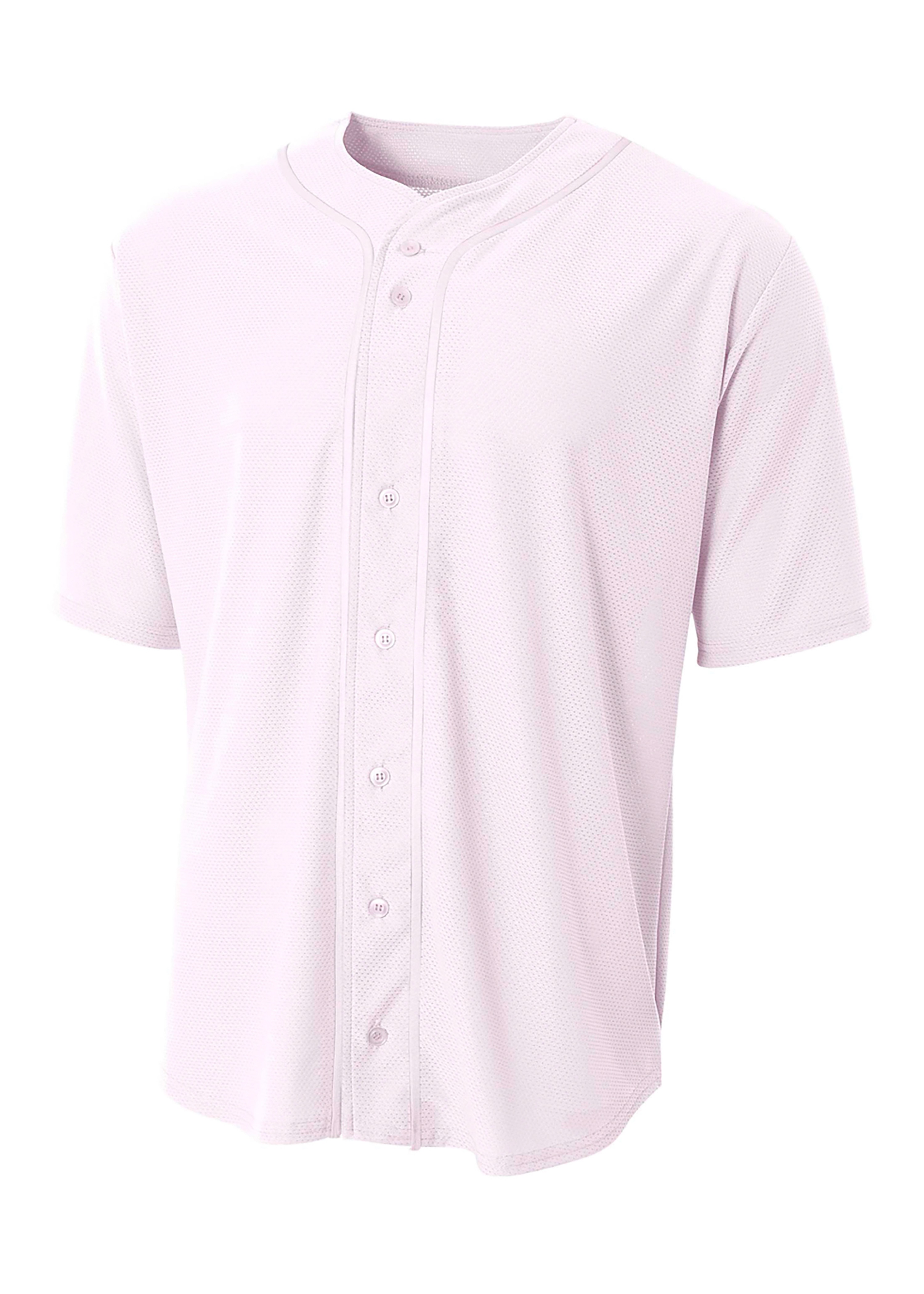 A4 Short Sleeve Full Button Baseball Jersey 9