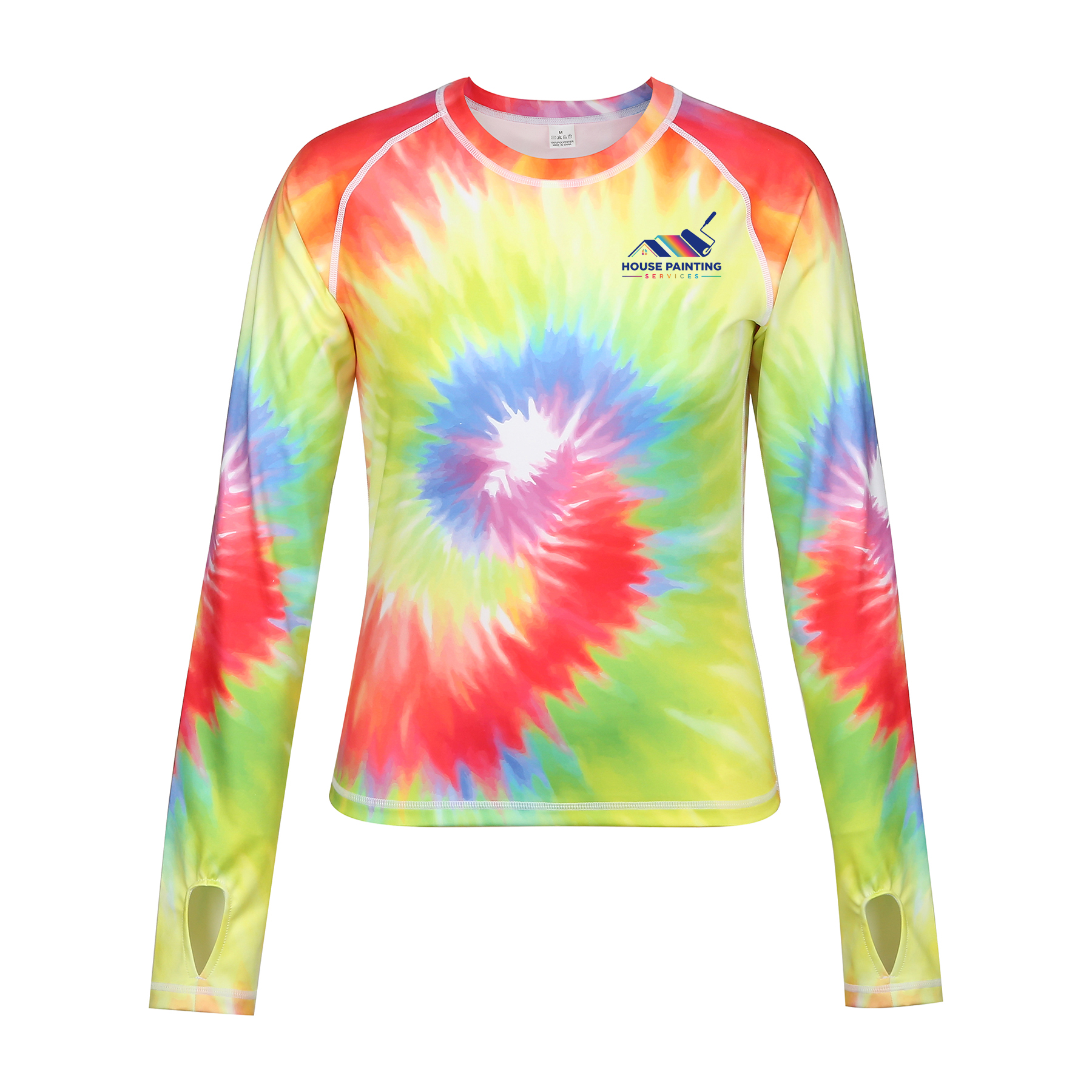 Custom Raglan Workout Long Sleeve Shirt With Flatlock Seams (Full Color) 2