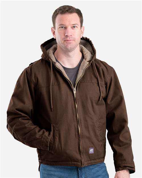 Men's Heartland Washed Duck Hooded Work Coat - HJ626 3