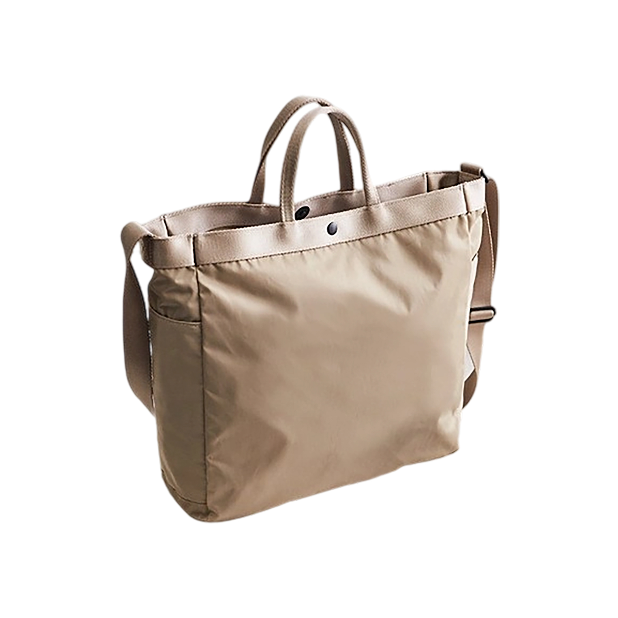 Nylon Shoulder Tote With Side Pocket 11.81" x 4.33" x 12.2" 5