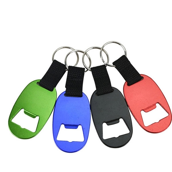 Oval Aluminum Beer Bottle Opener Keychain 5
