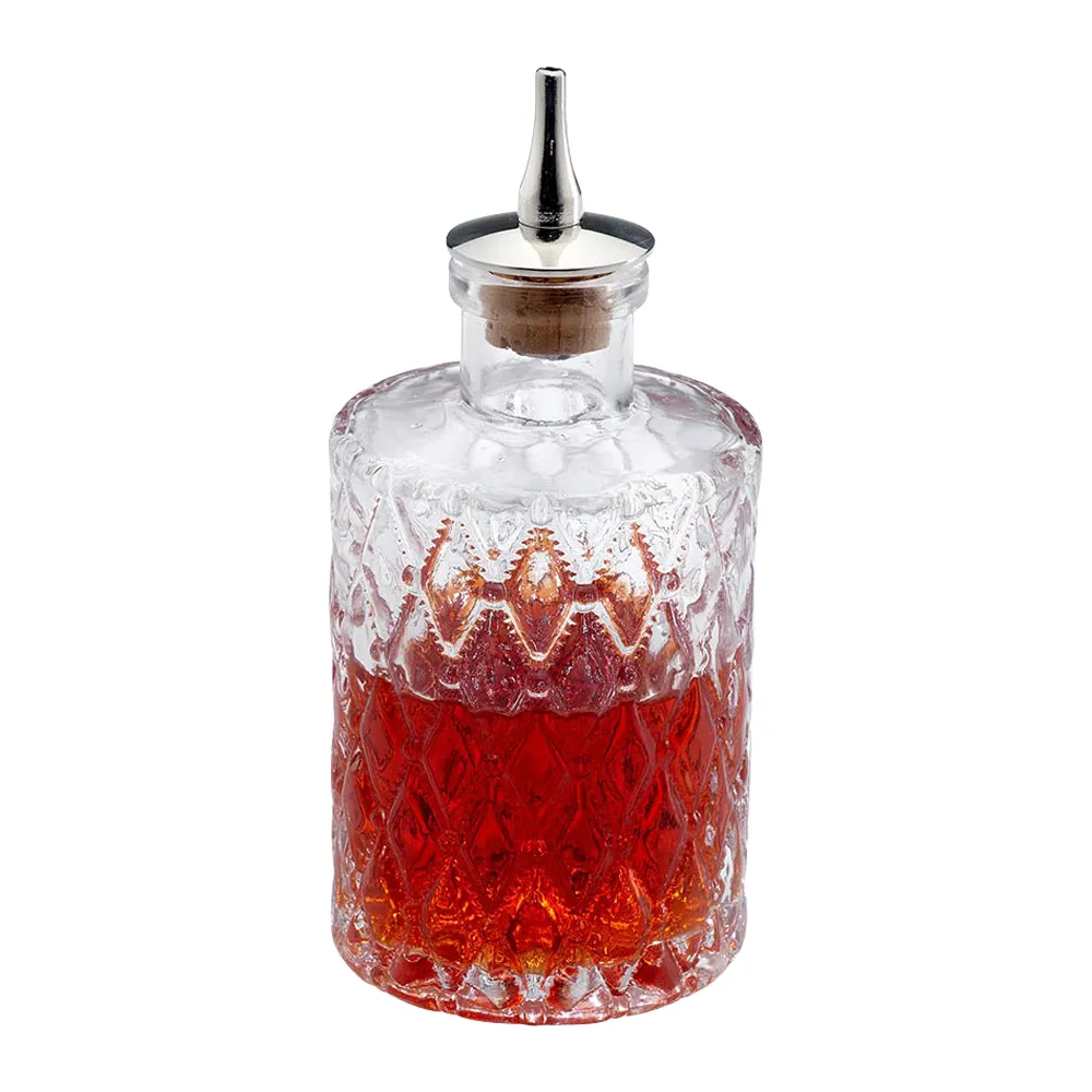 5oz. Glass Bitters Bottle Wide Retro Design 3