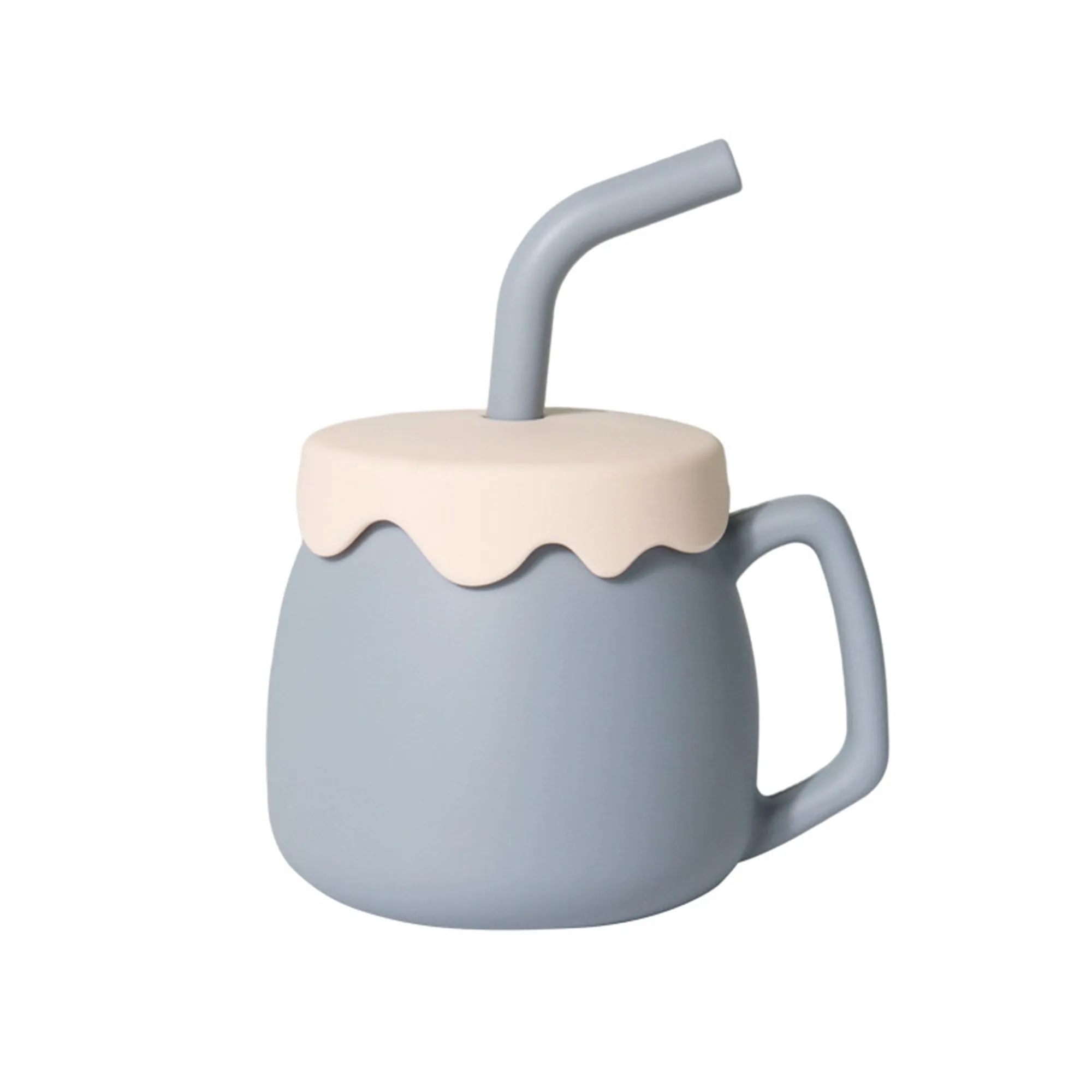 Food Grade Baby Silicone Straw Cup MOQ 20pcs 6
