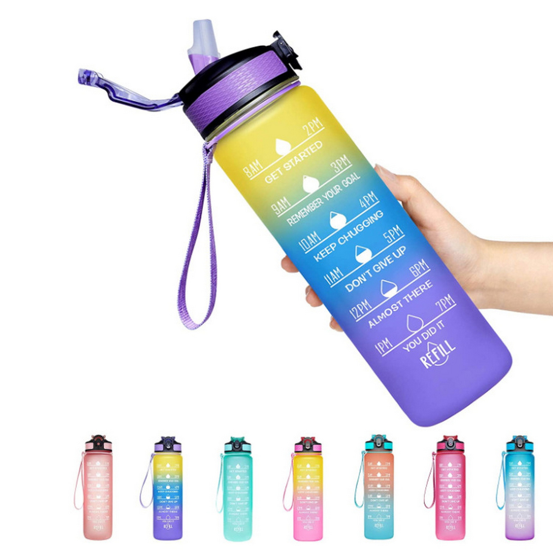 32 OZ Motivational Water Bottle With Time Mark 4