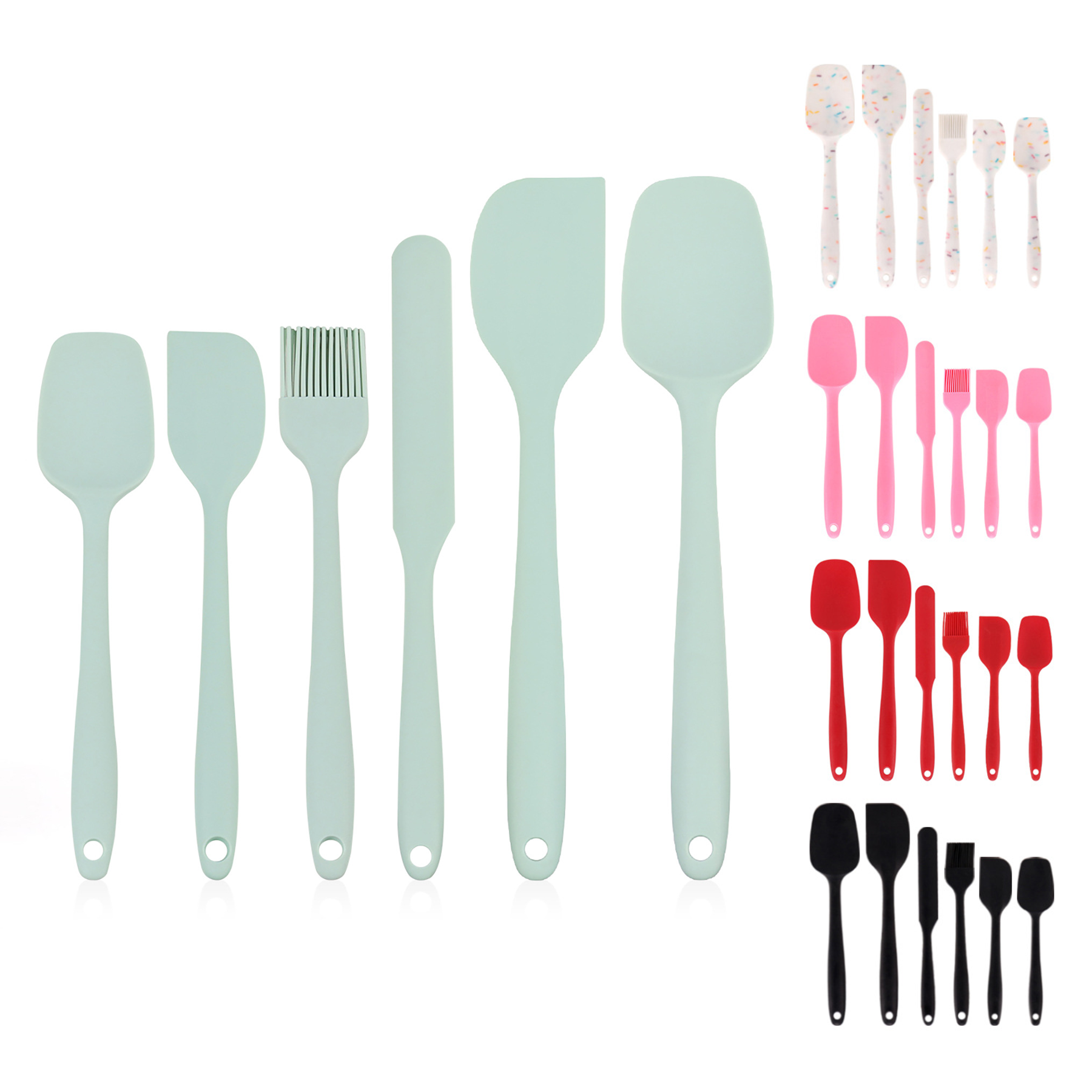 Silicone Spatulas Set Of 6 Kitchen Utensils 3
