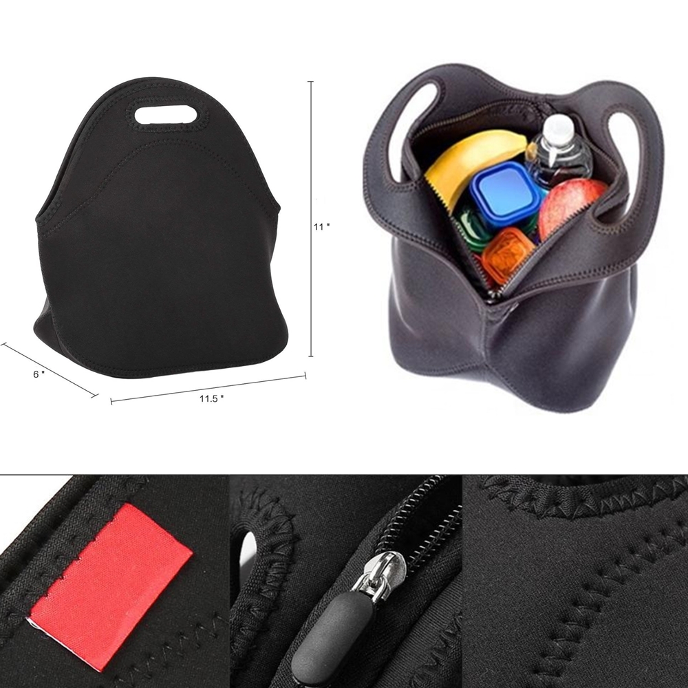 Zippered Neoprene Lunch Tote Bag 1