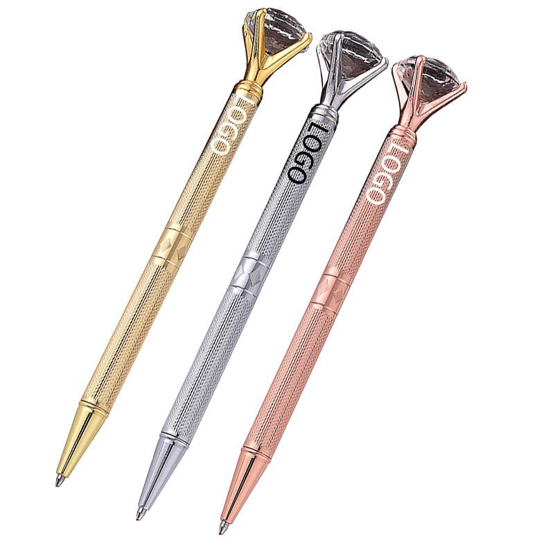 Carved Design Metal Ball Pen with Crystal Diamond 4