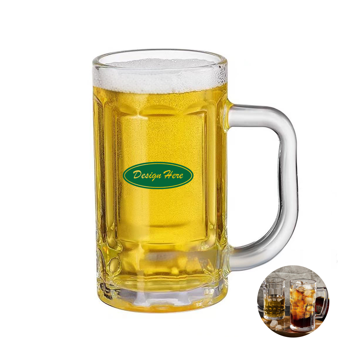 14oz Customizable Glass Beer Mug 2