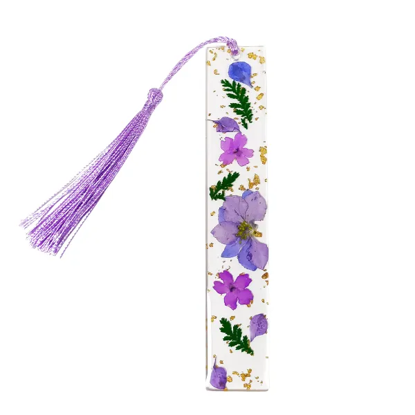 Pressed Flower Resin Bookmark with Tassel 5