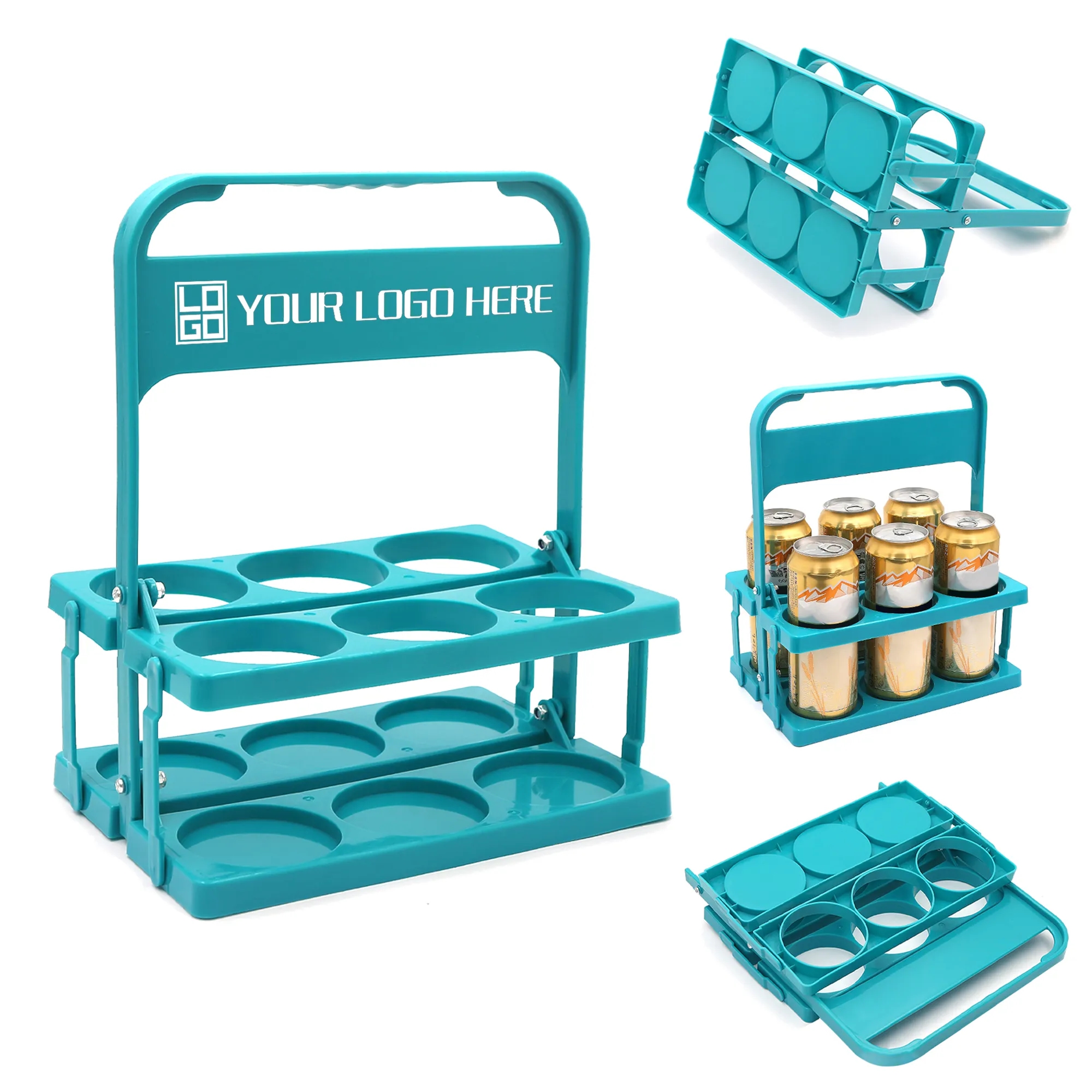 Plastic Foldable Beer Bottle Basket Holder 4
