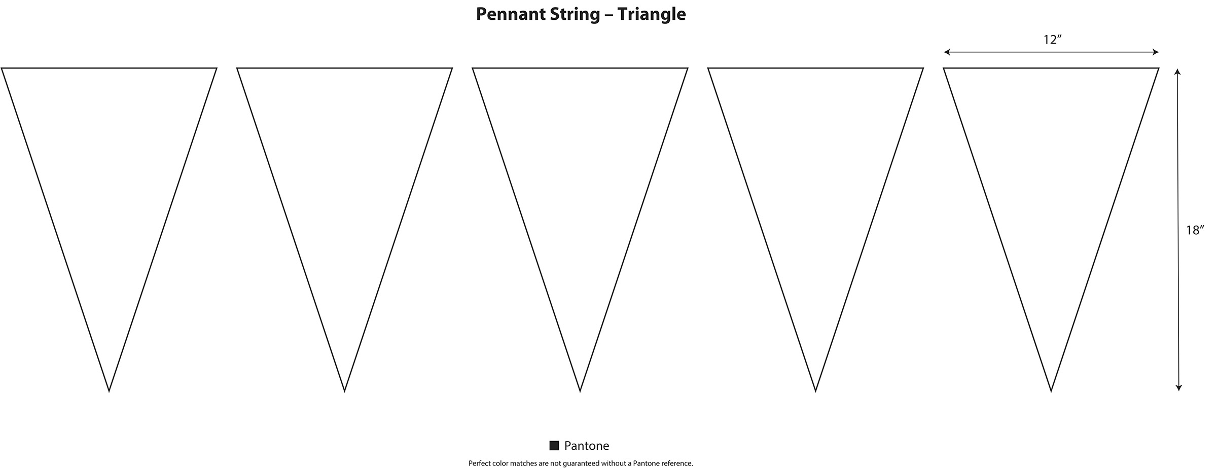 100'- 12"x18" Triangle Pennant String - Double Sided 2