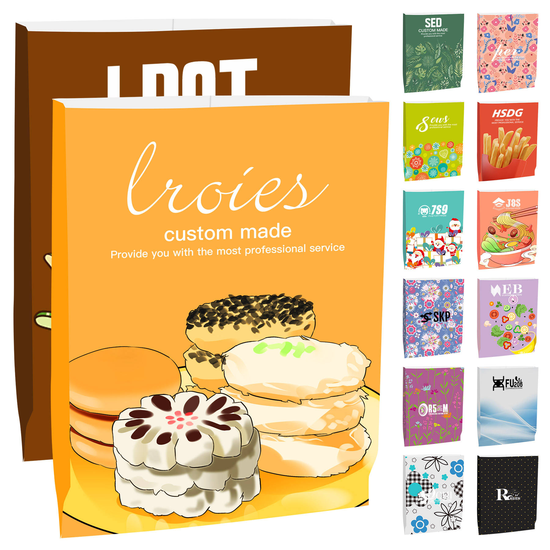 Disposable Food Grease-proof Paper Bags 9