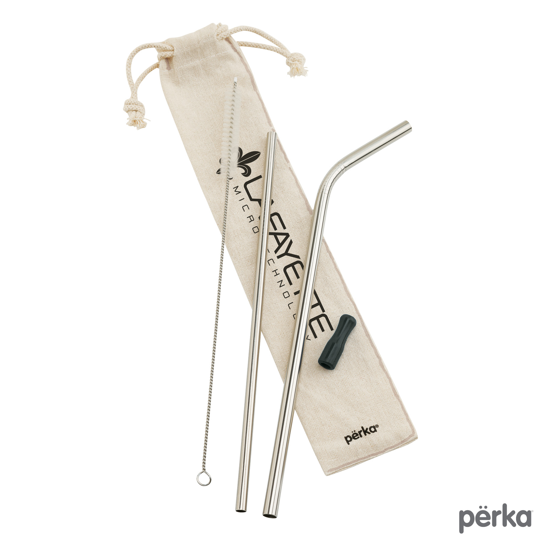 Perka® Avila 5-Piece Stainless Steel Straw Set 5