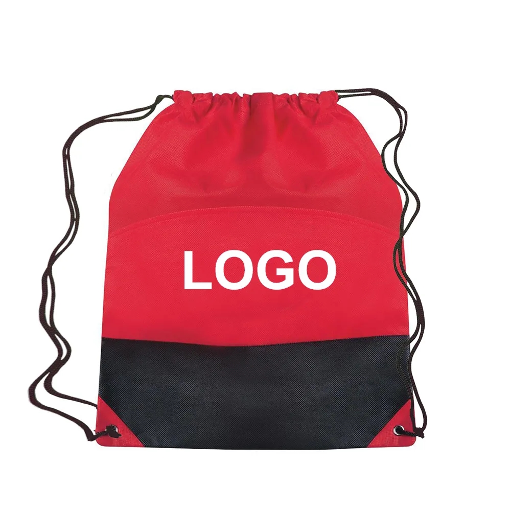 Non-Woven Two-Tone Drawstring Bag 5