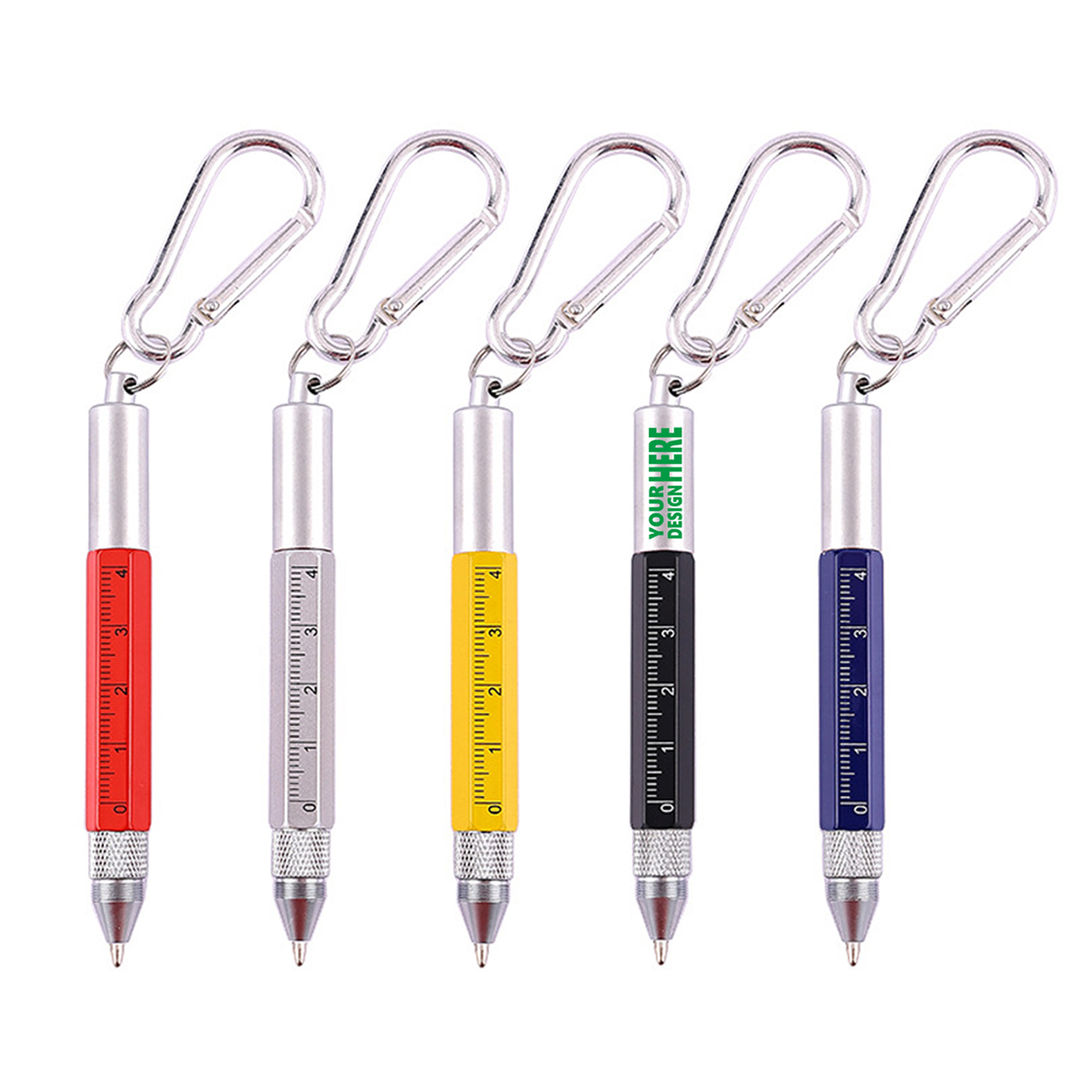 MOQ 50 Multifunction Keychain Pen with Ruler, Screwdriver, and Opener 1