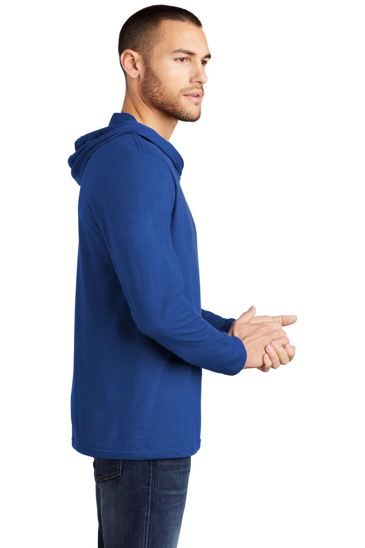 District Perfect Tri Long Sleeve Hoodie. DM139, custom hoodie or sweatshirt with logo imprint 36
