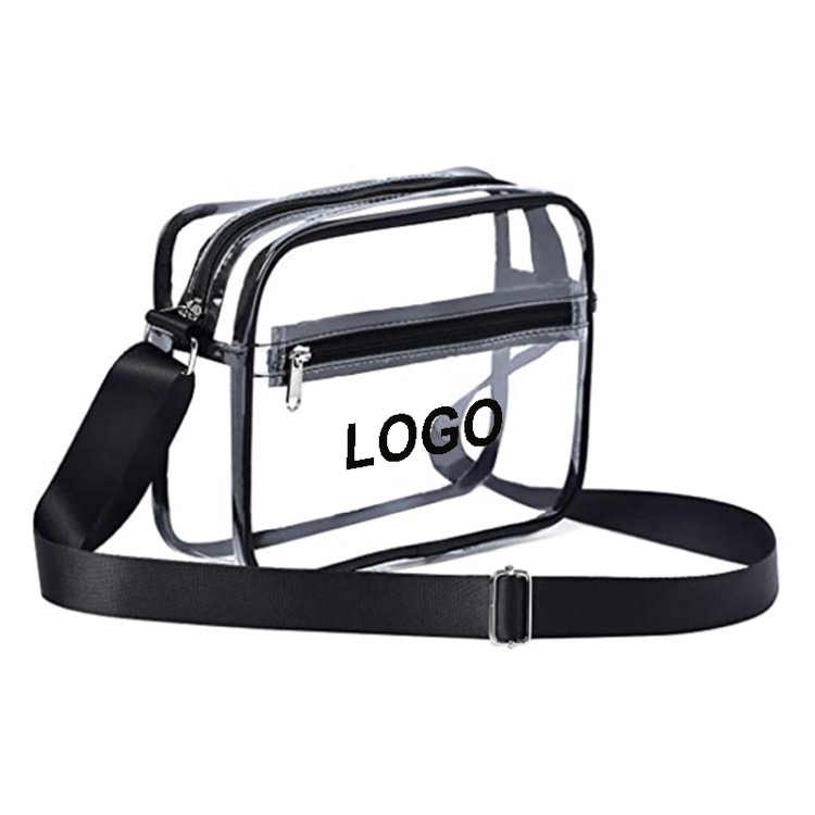 Clear PVC Crossbody Messenger Shoulder Bag w/Adjustable Strap 2