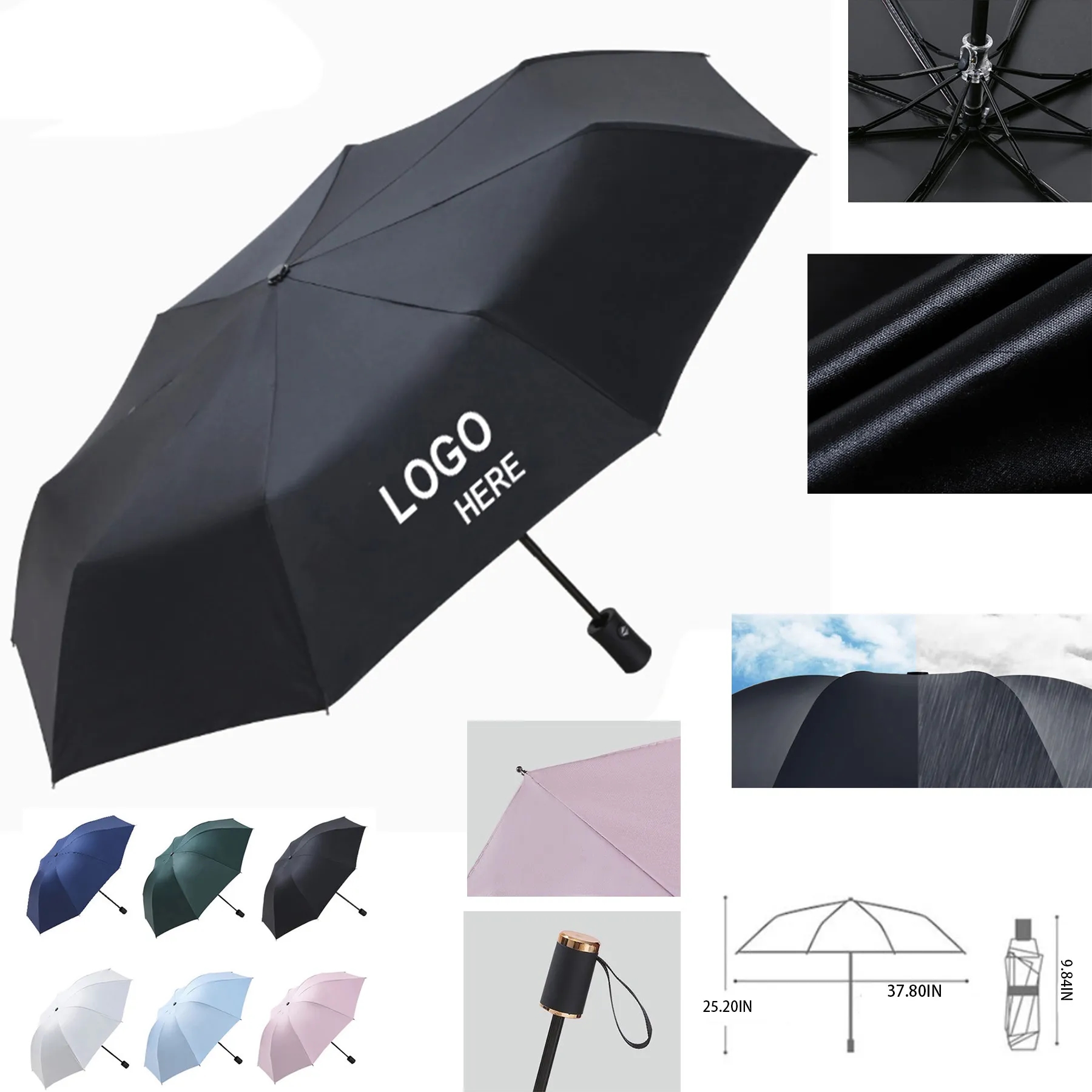 3-Fold Compact Umbrella for Sun and Rain 1