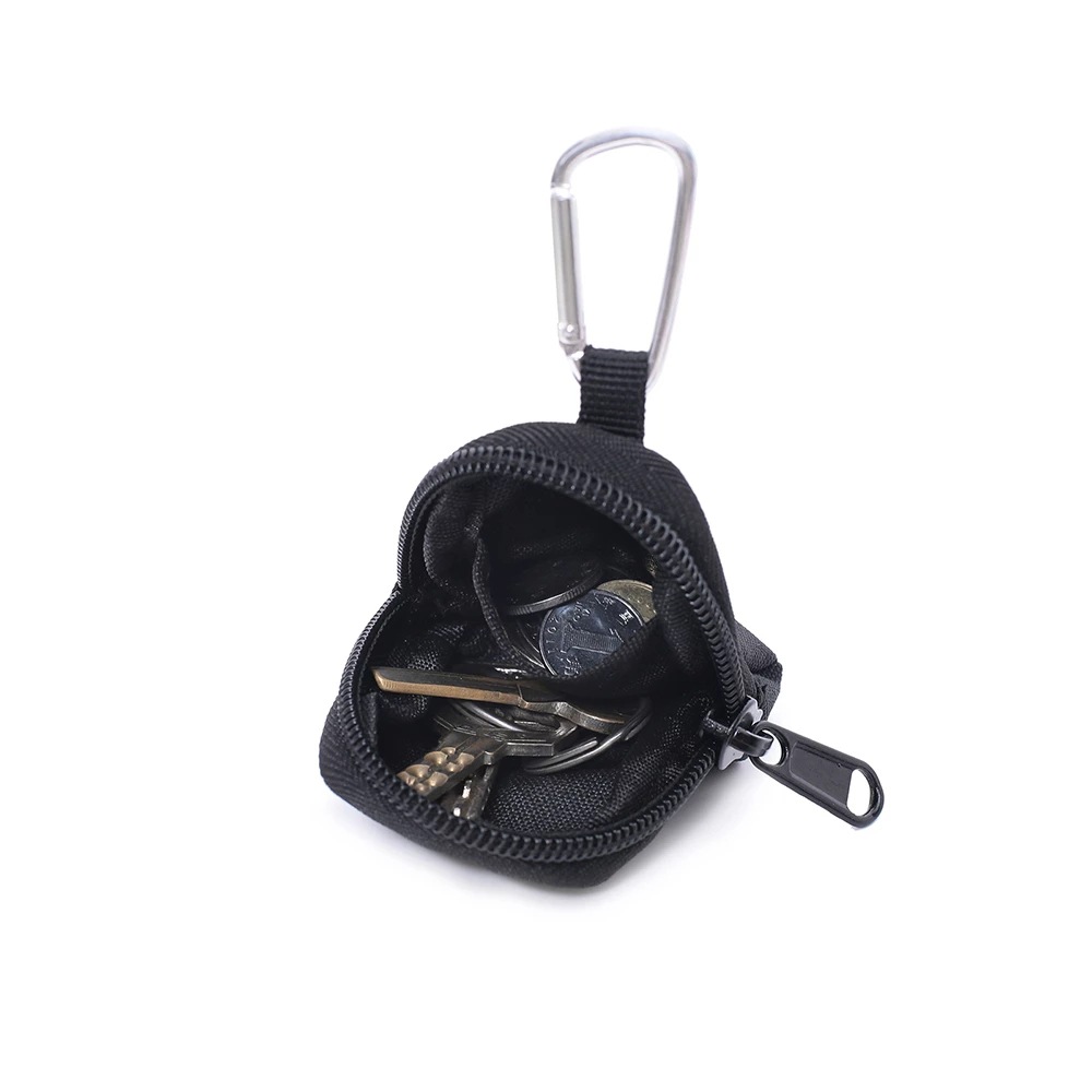 Mini Round Coin Purse with Zipper and Keychain 1