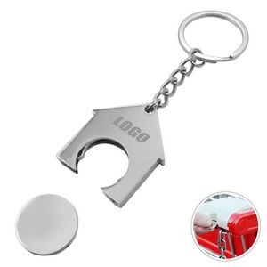 Alloy Shopping Trolley Locker Coin Keychain 13